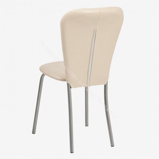 Кухонный стул "Кафе 2" молочная рептилия/серебристый металлик