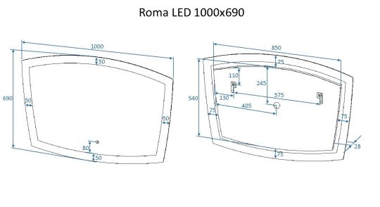 Зеркало для ванной с подсветкой ART&MAX ROMA AM-Rom схема 7