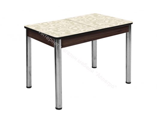 Стол раздвижной "Триумф" (1,17м), (1,35м) опоры круглые хром фотопечать арт.455356675