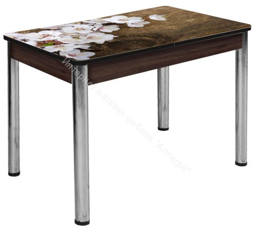 Стол раздвижной "Триумф" (1,17м), (1,35м) опоры круглые хром фотопечать арт.180939179