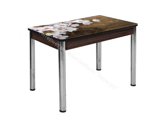 Стол раздвижной "Триумф" (1,17м), (1,35м) опоры круглые хром фотопечать арт.180939179