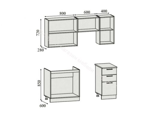 Кухонный гарнитур Риал Эко 1800 вишня