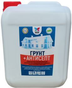 Грунтовка Super Decor Супергрунт-100 + Антисепт 10л для Резиновой Краски / Супер Декор