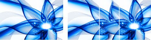 Кухонный гарнитур Риал 1500 абстракция-синий