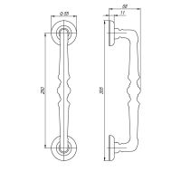 Ручка-скоба Fuaro Palazzo pull SM. Длина 305 мм схема