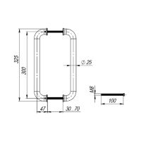 Ручка-скоба Fuaro PH-21-25/300 INOX. Длина 325 мм схема