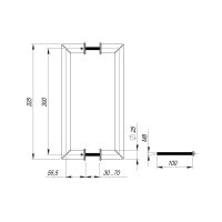 Ручка-скоба Fuaro PH-23-25/300 INOX. Длина 325 мм схема