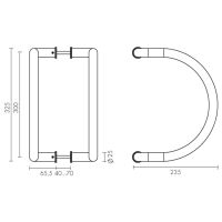 Ручка-скоба Fuaro PH-27-25/300 INOX. Длина 325 мм схема