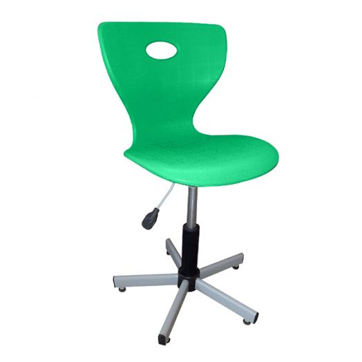 ЛСОШ-33-3 Стул ученический регулируемый на Газовом Лифте (Цельный Дышащий зеленый пластик)