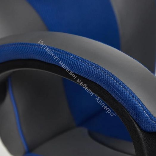 Кресло RACER GT new кож/зам/ткань, металлик/синий, 36/10