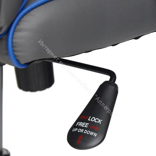 Кресло RACER GT new кож/зам/ткань, металлик/синий, 36/10