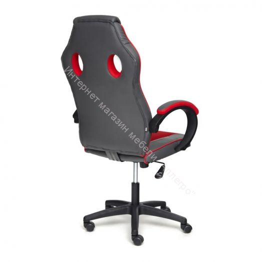 Кресло RACER GT new кож/зам/ткань, металлик/красный, 36/08