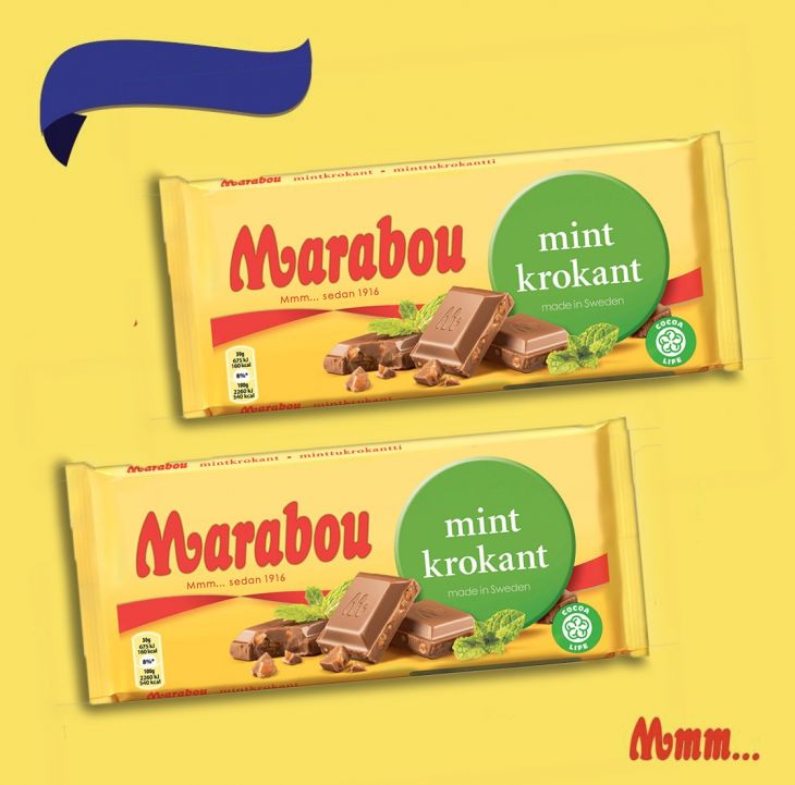 Marabou Mint krokant 200 гр