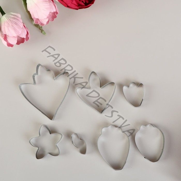 Форма для вырубки (каттер) "Пион малый" К-0015 (набор 7 деталей)