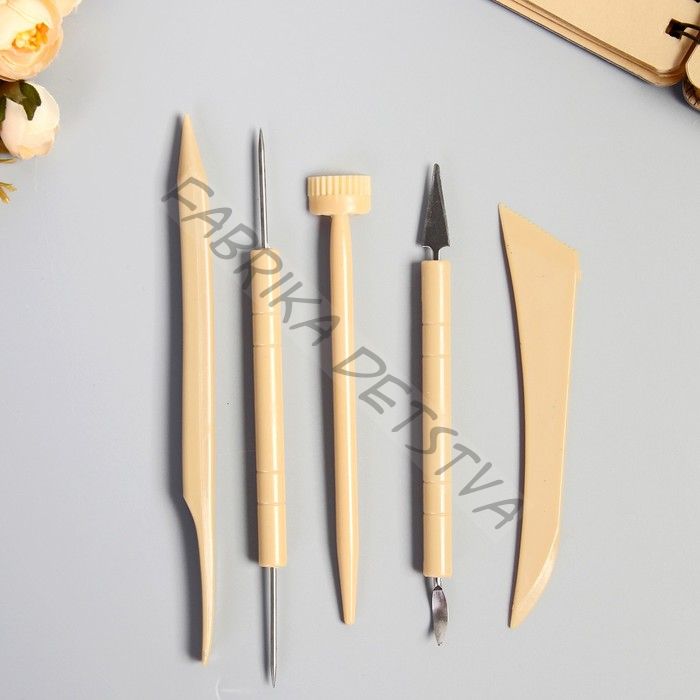 Инструменты для моделирования и придания формы набор 5 шт пластик 21,5х7,5х0,8 см