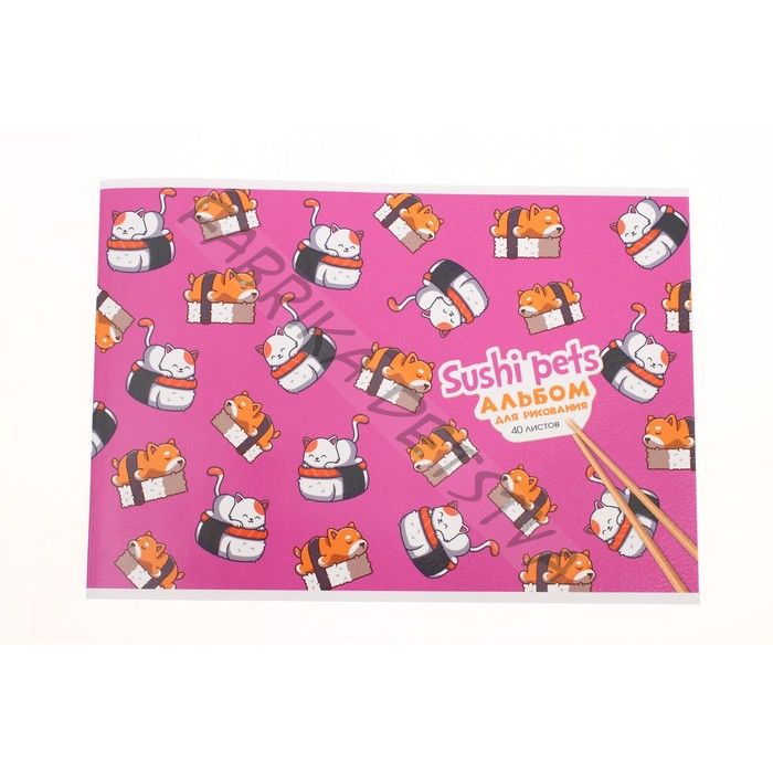 Альбом для рисования А4, 40 листов на скрепке "Зверосуши", обложка мелованный картон, глянцевая ламинация, блок 100 г/м2