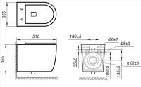 Подвесной безободковый унитаз Art&Max ELEGANT AM9316CHR схема 4