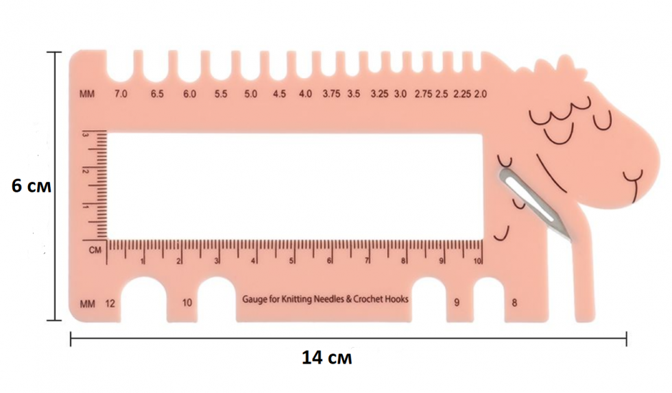 Линейка для измерения размера спиц  с резаком Овечка (RS-01)