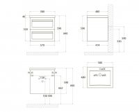 Подвесная тумба под раковину Art&Max PLATINO AM-Platino-580-2C-SO 58х47 схема 3