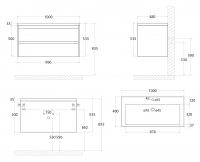 Подвесная тумба под раковину Art&Max FAMILY Family-1000-2C-SO 100х48 схема 5