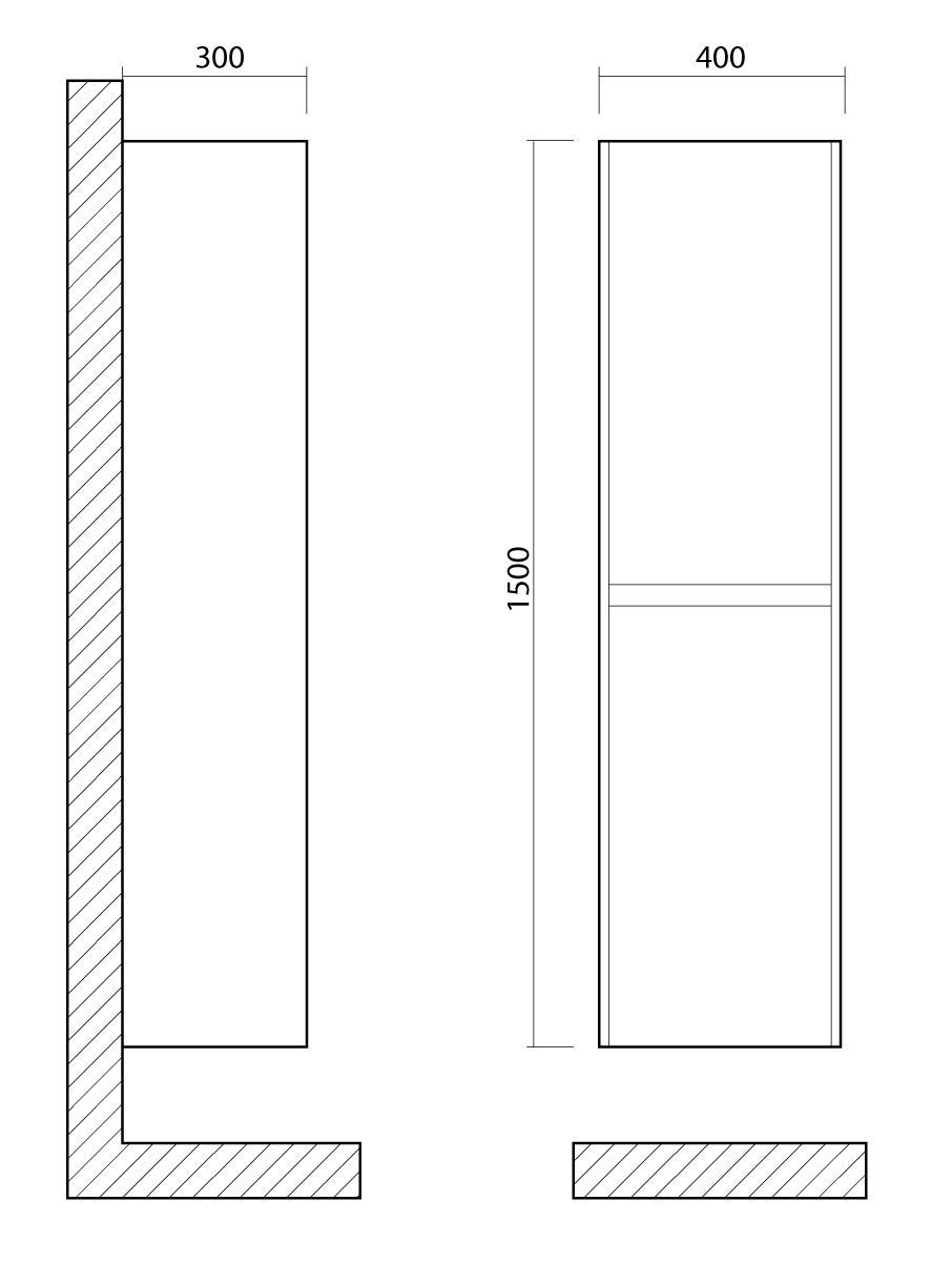 Подвесной шкаф-пенал Art&Max FAMILY Family-1500-2A-SO 40x30 схема 7