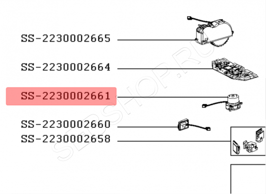 Мотор щётки правый робота-пылесоса TEFAL X PLORER SERIE 95 моделей RG79.... Артикул SS-2230002661.