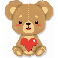 Шар "Плюшевый мишка с сердцем"