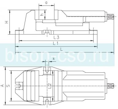 Тиски станочные 6512-200 Bison-Bial Польша с подвижным винтом