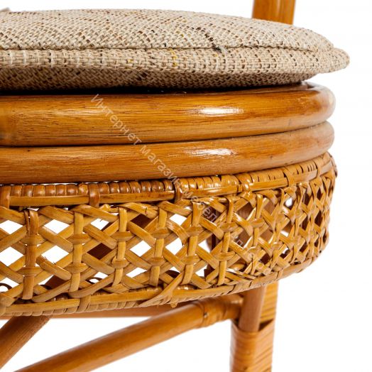 Комплект "PELANGI" 02/15 (стол со стеклом + 4 кресла) без подушек, ротанг, Honey (мед)