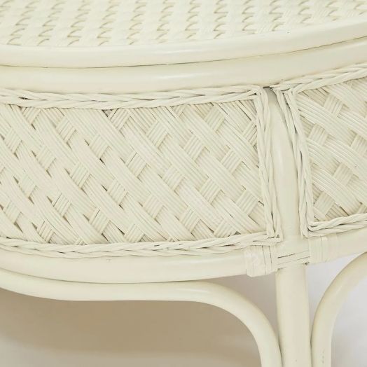 Комплект обеденный "ANDREA GRAND" (стол со стеклом+6 кресел+ подушки) TCH White (белый), Ткань рубчик, цвет кремовый