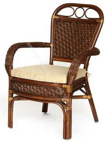 Комплект террасный ANDREA (стол кофейный со стеклом + 2 кресла + подушки) ротанг, Pecan Washed (античн. орех)