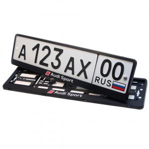 Рамки номера Audi Sport - черные белым