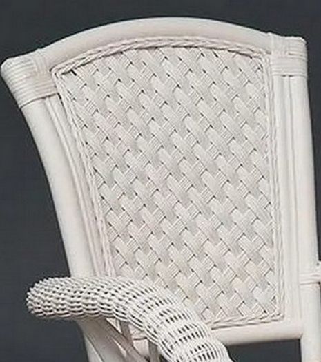 Комплект обеденный "ANDREA" ( стол со стеклом + 4 кресла + подушки) TCH White (белый), Ткань рубчик, цвет кремовый