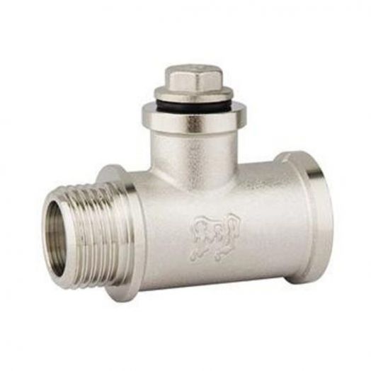 Тройник под манометр, термометр с заглушкой 1/2"нар.*1/4"вн.*1/2"вн. ProFactor (PF TF 169)