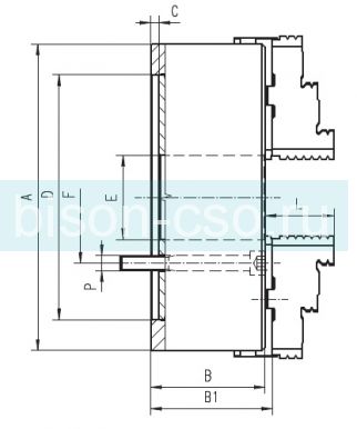 Патрон Bison-Bial токарный Польша  тип 3505-1800 со сборными кулачками