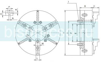 Токарный патрон BISON-BIAL 3515-32"-15-10,75" HD для обработки труб
