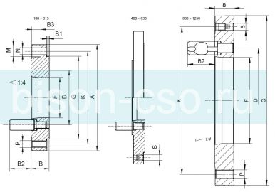 Адаптер патрона бизон 400 мм DIN 55029 конус 8  8240-400-8-X Bison-Bial Польша