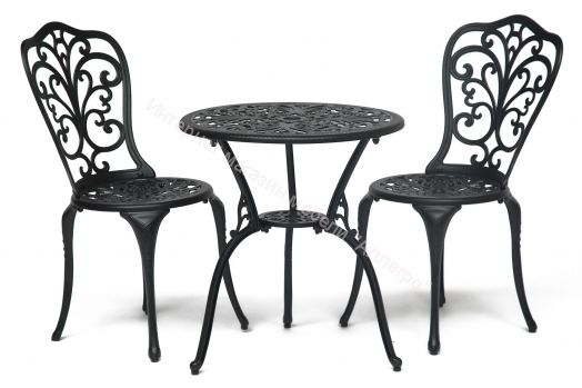 Комплект Secret De Maison Romance (стол +2 стула) алюминиевый сплав, черный