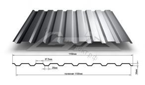 Профнастил МП-20 (0,45мм) 1,15*2,5м