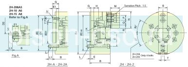 Патрон токарный Autogrip 2H-208A6  2-х кулачковый механизированный с большим сквозным отверстием