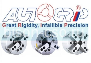 Патрон токарный Autogrip 2H-208A6  2-х кулачковый механизированный с большим сквозным отверстием