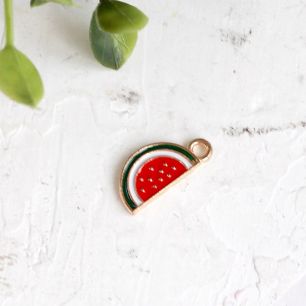 Подвеска металлическая - Ломтик арбуза 1.5 см