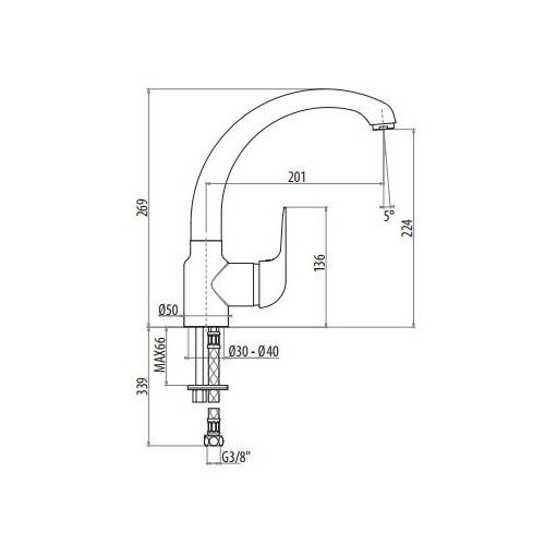 Смеситель для кухни Gattoni H2OMIX6000 60130 ФОТО