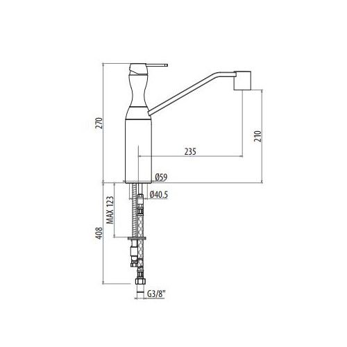 Смеситель для кухни Gattoni Zeta Bottle 7005 схема 2