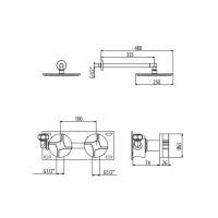 Смеситель с верхнем душем страиваемый Gattoni Dolce Vita GAS GAS750/32 схема 2