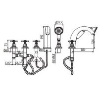 Смеситель для ванны Gattoni Dolce Vita TRD TR400/18 схема 2