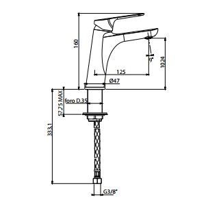 Смеситель для раковины Gattoni H2OMIX4000 40061 схема 2