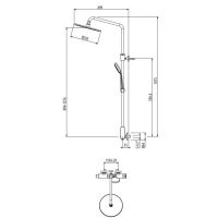 Душевая система с верхним и ручным душем Gattoni H2OMIX3000 KIT/MC010.30 схема 2