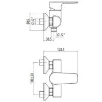 Смеситель для душа Gattoni H2OMIX3000 3029 схема 2