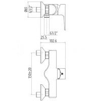 Смеситель для душа Gattoni H2OMIX3000 3025 схема 2